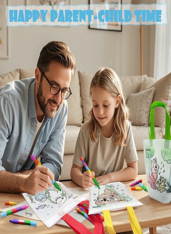 حقائب هدايا التلوين من هاها ماجيك، ١٢ حقيبة مع ١٢ قلم تلوين (١٢ في ١)، هدايا فنية قابلة لإعادة الاستخدام لحفلات الأطفال، وفصولهم الدراسية، وحفلات أعياد الميلاد، ومستلزمات الحرف اليدوية، وحقائب صغيرة، وحشوات لحقائب الهدايا للأطفال - Image 4